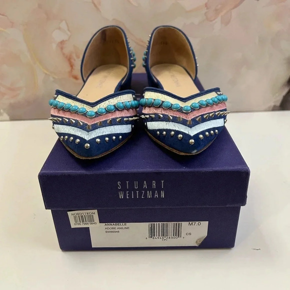 ! Stuart Weitzman Sugar Dots Flats size 7 - Picture 2 of 6